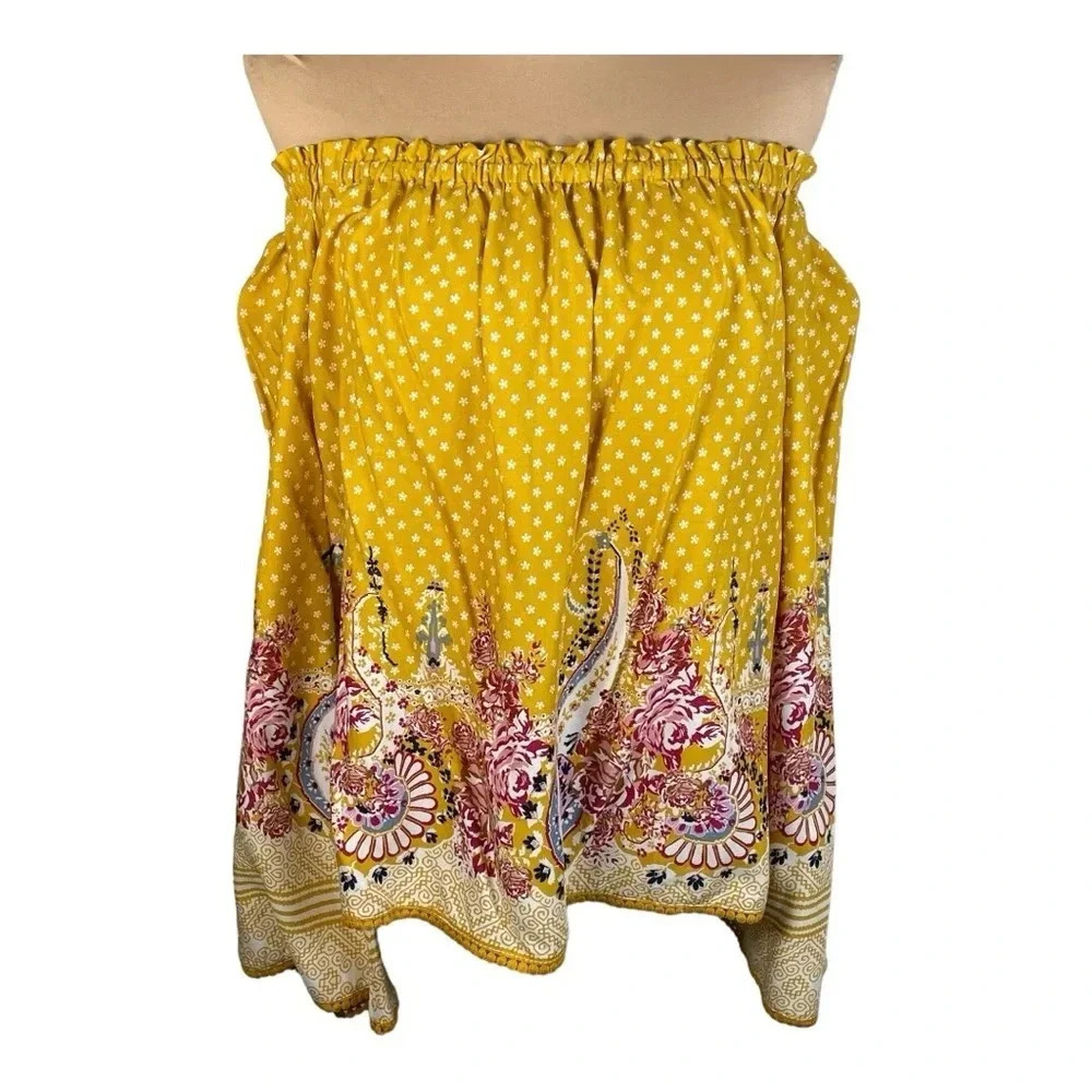 Wonderly Peasant‎ Boho Top Bell Sleeves Mixed Floral NWT Small - Picture 3 of 10